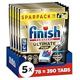 Finish Ultimate Plus Fresh Spülmaschinentabs - Geschirrspültabs für intenive Reinigung, Fettlösekraft und Glanz - Sparpack mit 390 Tabs (5 x 78 Tabs)