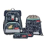 Step by Step Schulranzen-Set Cloud WWF „Little Lion“, 5-teilig, blau-türkis, ergonomisch mit Reflektoren, höhenverstellbar mit Hüft- und Brustgurt, ab der 1. Klasse, 19 Liter, Einheitsgröße