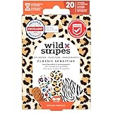 Wild Stripes Pflaster Set I Fingerpflaster I Classic Sensitive Animal I Hautfreundlich und Atmungsaktiv I Hypoallergen I Wundpflaster Wasserresistent I 24h Schutz I 20 Stück