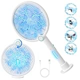 Elektrische Fliegenklatsche 4500V Faltbare Bandbasis Electric Fly Swatter USB-C Insektenvernichter elektrisch mit UV Lichtfalle & 2 Modi Insekten Zapper für den Innen- und Außenbereichs Küche Camping