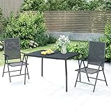 Xichuzi Gartentisch, Tisch Garten, Balkontisch, Mehrzwecktisch, Buffettisch, Biertisch, Bierzelttisch, Flohmarkttisch, Anthrazit 110x80x72 cm Stahlgitter
