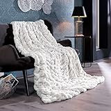 Delindo Lifestyle Webpelzdecke Oxford, kuschelige Kunstfell Wohndecke, flauschig weiche Kuscheldecke, 150x200 cm, weiß
