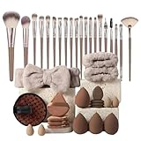 Professionelles Make-up-Pinsel-Set, 40-teilig, mit Puderquasten und Reisetasche, für Foundation, Puder, Rouge, Lidschatten, Make-up-Pinsel und Make-up-Werkzeuge