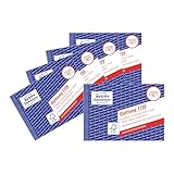 AVERY Zweckform 1735-5 Quittungsblock (A6 quer, 2x40 Blatt, mit Durchschlag, fälschungssicher, separat ausgewiesene MwSt., für Deutschland und Österreich) 5er Pack weiß/gelb