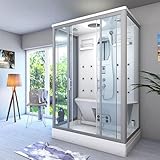 AcquaVapore Dampfdusche Sauna Dusche Duschkabine D27-EH-EA 140x90 cm OHNE 2K Scheiben Versiegelung