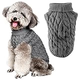FWLWTWSS Hundepullover, Winter Warmer Hundepullover Kleine Hunde Rollkragen Strickpullover Hunde Pullover Weich Hundekleidung Hundepulli Hund Kleidung für Kleine Mittelgroße Hunde und Katzen