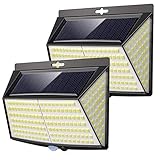 Vighep Solarleuchten für Außen, 【2 Stück 228 LED】3 Modi 270° Superhelle Solarlampen für Außen mit Bewegungsmelder Solarlampen IP65 Wasserdichte Solar Aussenleuchte mit Bewegungsmelder