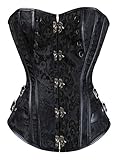 KUOSE Damen Vollbrust Faux Leder Steampunk Corsage Korsett Übergrößen S-6XL