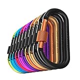 Dresmannst Carago Karabinerhaken mit Schraubverschluss, 10 Stück Karabinerhaken mit 7,5 mm Durchmesser Aluminiumstange