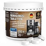 Coffeeano 250 Reinigungstabletten für Kaffeevollautomaten und Kaffeemaschinen Clean&Protect. Reinigungstabs kompatibel mit Jura, Siemens, Krups, Bosch, Miele, Melitta, WMF uvm.