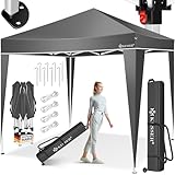 KESSER® Pavillon 3x3m | inkl. Tasche mit Rollen | Pop-Up Klicksystem | wasserdicht | UV-Schutz 50+ | Faltpavillon | Gartenpavillon | Gartenzelt | Partyzelt | Metall-Verstrebungen | Anthrazit