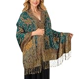 Lamca Pashmina Schal Damen, Elegant Weich Schultertuch Schal für Damen, Leicht Frauen Halstuch Stola mit Paisleymuster - Tuch Lang Damen