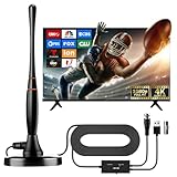 DSJGB TV Antenne Innen, Antenne für Smart TV für Fernempfang und alle Smart TVS & Old TVs, HD Digital Antenne mit Verstärker Signalverstärker für lokale Kanäle, Unterstützt 4K 1080p