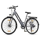 Qekud 26'' Elektrofahrrad, 26M208 E-Bike Trekkingrad E-Cityrad, 36V 12,5Ah Li-Ion Akku Mountainbike Pendlerfahrrad, LCD-Display, Reichweite bis 100KM, EU-konform, mit APP