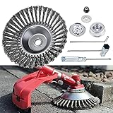 Universal 20,3 cm Draht-Rasentrimmer-Schneidkopf mit Adapter-Kit für Rasenmäher, Bürste, Rasentrimmer, 7 Zubehörteile im Lieferumfang enthalten