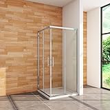 Aica Sanitär 80x80 90x90 100x100cm Duschabtrennung Duschkabine Eckeinstieg Dusche Sicherheitsglas H180/185/195/200cm Viertelkreis Quadrat