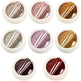 Nagelpuder Set,8 Stück Metallic Nail Art Pulver,Holo Nagelpulver,Kästen Nagel Spiegel,Pulver Mirror Powder Set,für Salon Home Nail Art DIY