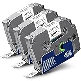 Labelwell kompatibel TZe-231 TZe231 für Brother TZc-231 TZ-231 TZe Bänder 12mm 0.47 Laminated White Tze Schriftband für P-Touch PT-H100R PT-H105 PT-H100LB PT-H110 H107B D400 PTD210 PT-E100 D600VP 1000