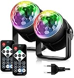 FIMEI Discokugel 2er-Pack, Partylicht, Bühnenlampe, Nachtclub-Beleuchtungsprojektor, Spot-Effekt, Bühnenfernbedienung für Party, Abend, Bar, Geburtstag, Club, DJ-Disco, Geschenk, Kinder