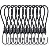 BYZANDQI 12er-Set Spanngummi mit Haken - 27cm Expander mit Haken - Planenspanner mit Spiralhaken - Gummispanner Expanderhaken Spannhaken Expanderschlingen für Planen Zelt Netz Banner Trampolin