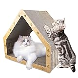 Absyrony Kratzbrett, Kratzbretter Katze Hausform, Kratzpappe für Katzen, Katzen Kratzmatte, Kratzmöbel Katze, Katzenbrett, Katzenkratzbrett für Wohnungskatzen, Krallenpflege, Verhindert Möbelschäden