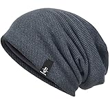 VECRY Herren Baumwolle Mütze Strickmützen Slouch Beanie Schädel Cap Winter Sommer Hüte (305-Grau)