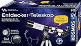 KOSMOS 676889 Entdecker-Teleskop, Starter-Set für Einsteiger und Kinder ab 8 Jahre, 2 Okulare für 20-fache od. 100-fache Vergrößerung, tragbares Reise-Teleskop, Experimentierkasten, Astronomie, Mint