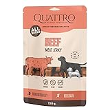 QUATTRO SUPER PREMIUM Hundesnack Beef Meat Jerky, Rindfleisch, 130g, Alle Altersstufen, Gefriergetrocknet, Hoher Proteingehalt