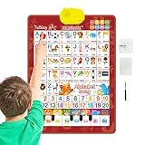 Nankoyal Sprechendes Poster | Zweisprachige Alphabet- und Zahlen-Spiele,Spanisch Englisch Wandtafel mit Musik - Für Alter 1-6 Vorschule Geburtstag Feiertagsfeiern Weihnachten Klassenzimmer Vorschule