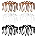 Mabor 6 Stück Haarkämm zum Stecken 11 Zahn Französische Einsteckkamm 7,5 X 5,3cm Französische Seitenkämme Antistatisch Haarkämme zum Stecken für Feines Dickes und Dünnes Haar