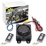 Area1 Motorrad Motorroller Alarmanlage Easy 2 Fit einfache Montage / 12V / Universal / 2 Funkfernbedienungen / 125dB / Diebstahlschutz kompatibel mit