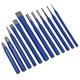 Stanz- und Meißel-Set, mittig, konisch, parallel, Durchtreiber, Kaltmeißel, 12 Stück