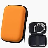 Festplattentasche - Tasche für Externe Festplatte, Eva-Hülle, Wasserdicht, Universelle Organizer für Festplatten, Powerbanks (Orange)