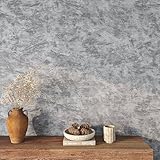 FunStick 40CM×6M Grunge Grau Betonoptik Folie Wand Tapete Schlafzimmer Grau Klebefolie Möbel Wohnzimmer Abnehmbare Klebefolie Küche Betonoptik Grau Arbeitsplatte Folie Dekofolie Selbstklebend für Wand
