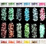QIURUYUE Fluoreszierendes Glitter, 12-Farbe Leuchtende Glitzer Gesicht, Luminous Body Glitter für Nagelkunst und Körper, Gesicht, Haare, Kleidungsdekoration (Fluoreszierendes)