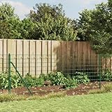 Festnight Maschendrahtzaun Set Gartenzaun Maschendraht mit Bodenflansch Grün Gitterzaun Wühlmausgitter Drahtzaun Hasendraht 1.1 x 25 m Kaninchendraht Hühnerdraht Tiergeheges