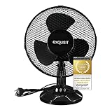 Exquisit Tischventilator | Oszillationsfunktion | 35 W Leistung | Kunststoff | Ventilator Tisch 3 Leistungsstufen | schwarz & weiß