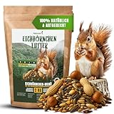 Natuverra Eichhörnchen-Menü 2 kg Premium-Mix aus Saaten, Getreide, Nüssen, Früchten & Gemüse, Protein- & energiereich, Ganzjahresfutter für Eichhörnchen & Streifenhörnchen, wiederverschließbar