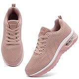 Topwolve Laufschuhe Damen Turnschuhe Sportschuhe Luftpolster Straßenlaufschuhe Atmungsaktiv Leicht Walking Sneaker Outdoor Tennisschuhe,Licht Rosa,42 EU