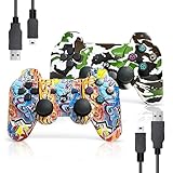 LeonDesigns P|S3 Gaming Controller, Kabelloses Move/Motion Controller Gamepad mit erweitertem Joystick Kompatibel mit P-S - 3 (Graffiti + Camouflage)