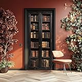 arricraft 2 Stück Selbstklebender Türaufkleber 80cm X 200cm /31.5'X78.7' Bücherregal Muster Tür Wandbilder Aufkleber PVC Tür Abnehmbare Tapete Dekoration Für Schlafzimmer Wohnzimmer