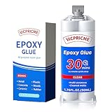 VICPRICME Kunststoff-Kleber, 2 Teil Epoxid-Kleber klar, 1.76oz Spritze, wasserdicht Kunststoff Schweißen Klebstoff, zum Verbinden von Metall, Kunststoff, Holz, Keramik（30min glue 1pcs)