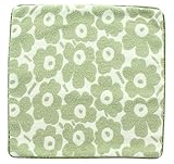 FRANK FLECHTWAREN Kissenhülle Green Flowers, eingearbeiteter Reißverschluss, Rückseite Polyestersamt, Uni grün, 100% Polyester Maße: 44 x 44 cm, ohne Füllung