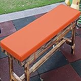 Sitzkissen für Gartenmöbel, wasserdicht, mit rutschfesten Riemen, 80 x 35 x 5 cm, Orange