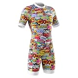 Herren Pro Fahrrad Skinsuit Kurzarm,Triathlon Anzug Herren,Einteiliges Radtrikot,Trisuit Einteiler,Triathlonanzug,3Taschen für Wettkampf Run, Cycle,Swim,Strumpfhosen (Typ-6,L)