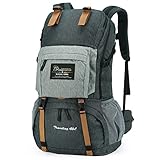MOUNTAINTOP 40L Wanderrucksack Herren Damen Trekkingrucksack Backpacker Reiserucksack Outdoor Camping Klettern Rucksäcke mit Regenhülle (Dunkelgrau)