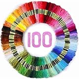 Maxee 100 Farben Stickgarn, Regenbogenfarbe, Stickgarn Wird für Kreuzstichfaden, Armbandfaden, Basteltwist, Kunsthandwerksdrehfaden