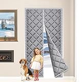 DNGH Thermo Türvorhang Kälteschutz Magnet Wärmeschutzvorhang für Türen 90 x 210 cm Thermotür Kälteschutz Magnetischer Wärmeschutzvorhang Isolierter Türvorhang Geräuschisolierung Winddicht