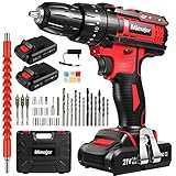 Akkuschrauber 21V, Mimajor Akku Bohrschrauber Set mit 2 Akkus, 36Nm Drehmoment Max, 2-Gang, 18+3 Drehmomentstufen, LED-Licht,80PCS Zubehöre Set für Haus Elektriker und DIY