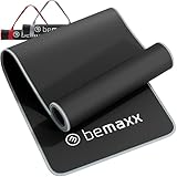 BeMaxx Fitnessmatte + Tragegurt – Sportmatte extra dick, Gymnastikmatte rutschfest, Turnmatte Trainingsmatte Yogamatte Pilatesmatte Gym Matte, Yoga Fitness Sport Gymnastik Workouts - 183x61cm, Schwarz